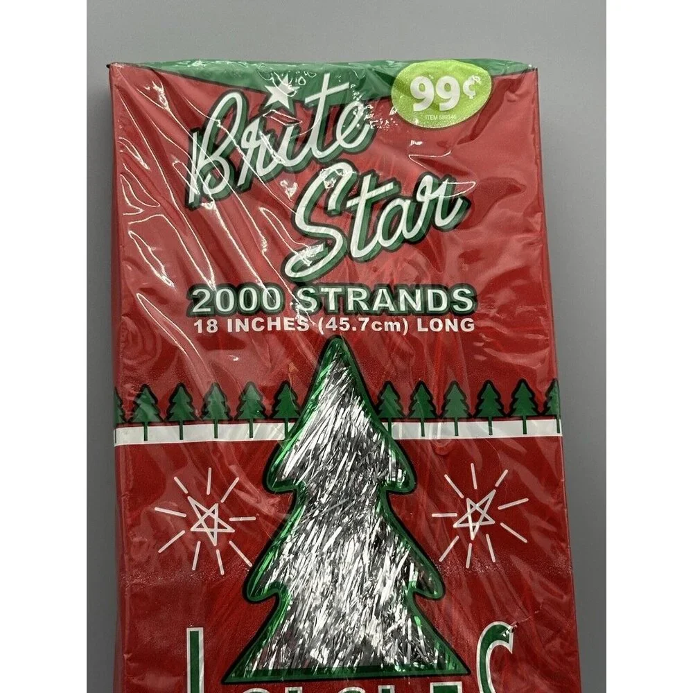 1 box Brite Star ICICLES 2000 strand SILVER 18‎ inches long NOS READ Christmas